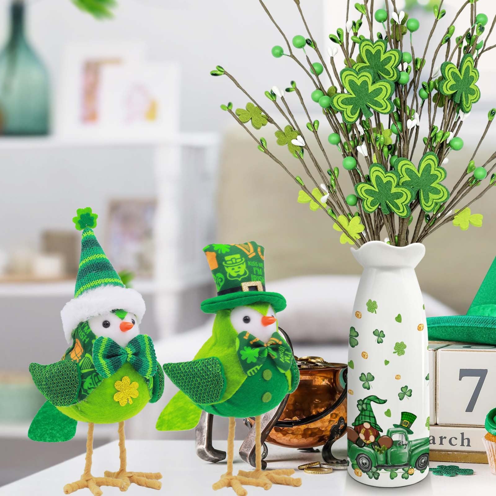 St Patrick's Day Decorations Lovely Birds Ornaments, st patricks day decorations, st patricks day decor, st patrick's day decorations, st patrick day decorations, Irish Décor, irish ornaments, Decognomes, St. Patrick's Day Party Supplies, St. Patrick's Day Decorations: Shamrock, Irish & Leprechaun
