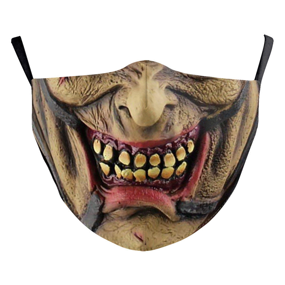 Halloween Digital Printing Funny Face Double-layer Dust Mask