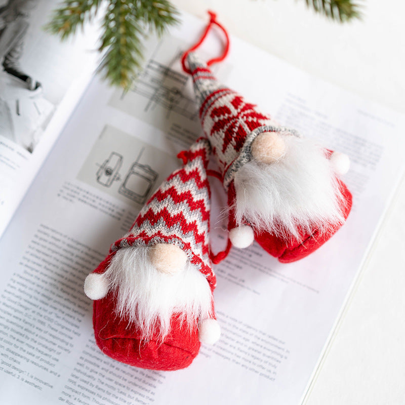 Christmas Plush Fabric Dwarf Rudolf Doll Ornaments