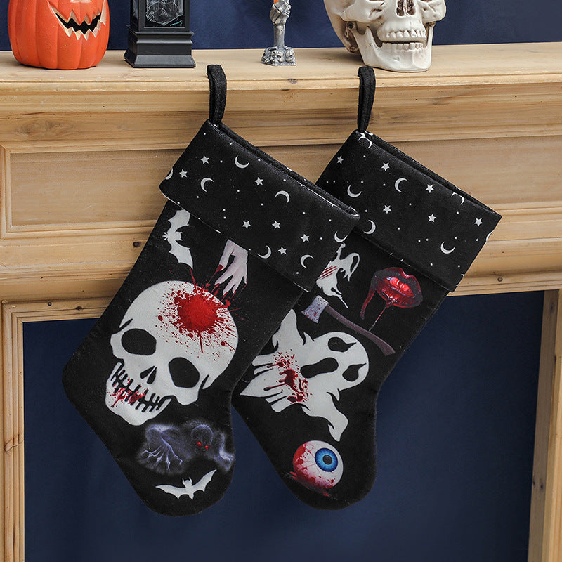 Halloween Print Socks Pendant Horror Scene Decoration