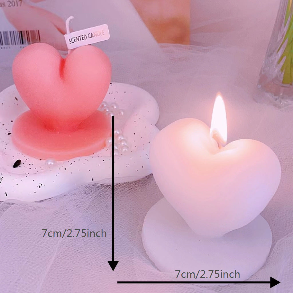 Chinese Valentine's Day Creative Standing Love Scented Candle Ornaments, Heart Shaped Candles, White Heart Candle, Red Heart Candle, Pink Heart Candle, Valentines Day Candles