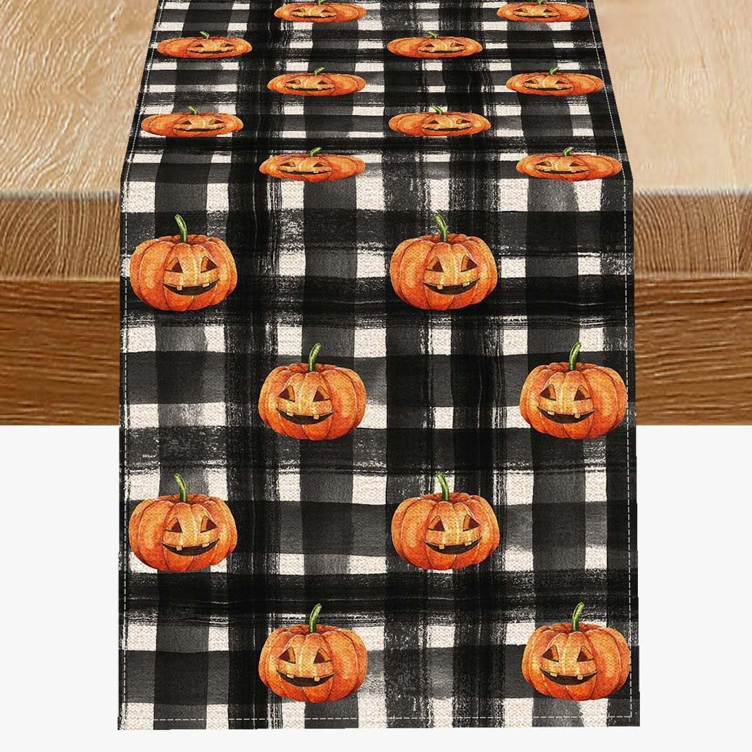 Halloween Skull Pumpkin Ghost Spider Kitchen Table Runner Indoor Outdoor Family Party