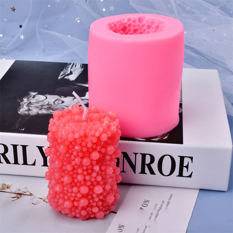 Silicone Three-dimensional Cylindrical Candle Flip Sugar Mold, Silicone candle molds, Christmas tree candle molds, Halloween pumpkin candle molds, Easter egg candle molds, Animal candle molds, Sea creature candle molds, Fruit candle molds, Geometric candle molds, Abstract candle molds, DIY candle making molds,