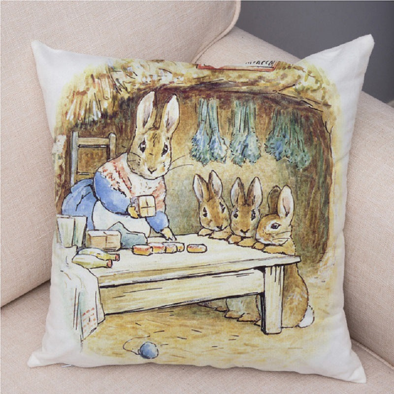 Cartoon Rabbit Peach Skin Fabric Pillow Cover Home Decoration Sofa Cushion Cover Seat Cover Easter Amazon AliExpress, easter decorations, Easter Decor, easter table decor, outdoor easter decorations, shop easter, Decognomes, Spring Decorations