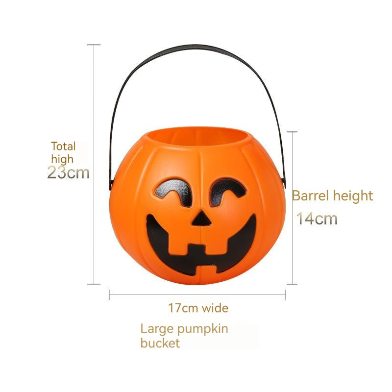 Halloween Decorations Portable Plastic Curved Eyes Smiley Pumpkin Bucket Bar Party Ornaments, Pumpkin lanterns, Jack o Lanterns, Halloween Lights, Halloween Decoration Ornaments, Halloween inflatables, carved pumpkins, Halloween wreaths, Halloween Candles.