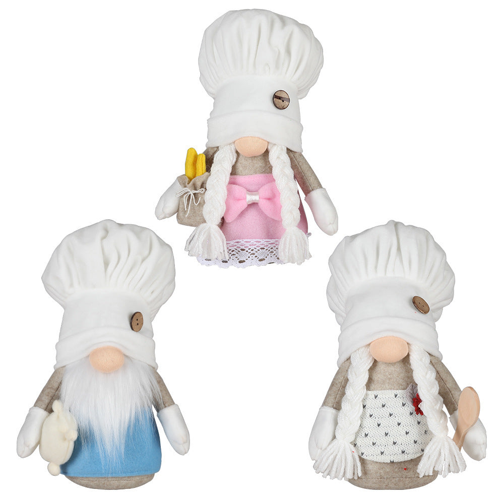 White Chef Cap Rudolf Doll