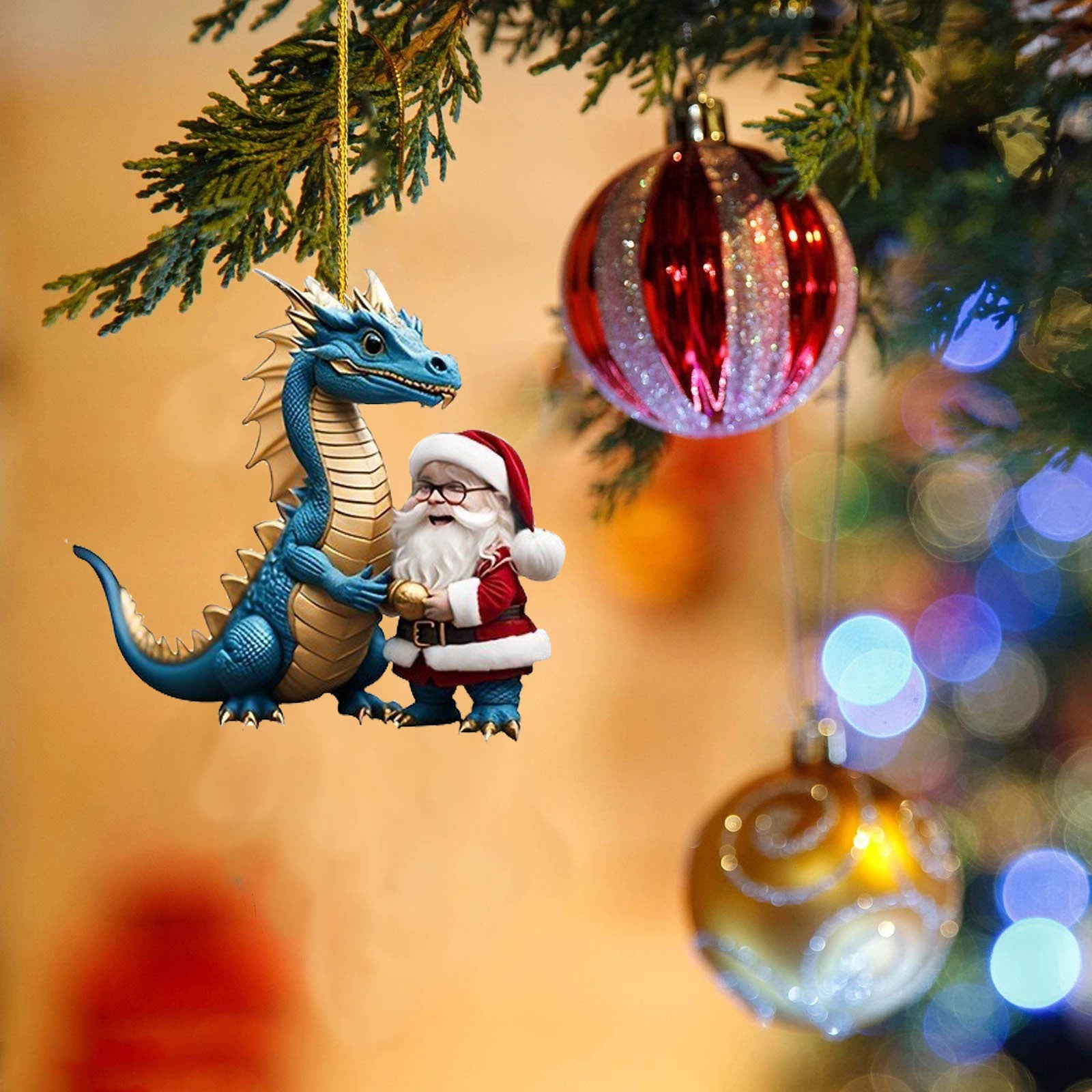 Christmas Decorations Dragon Pendant Acrylic