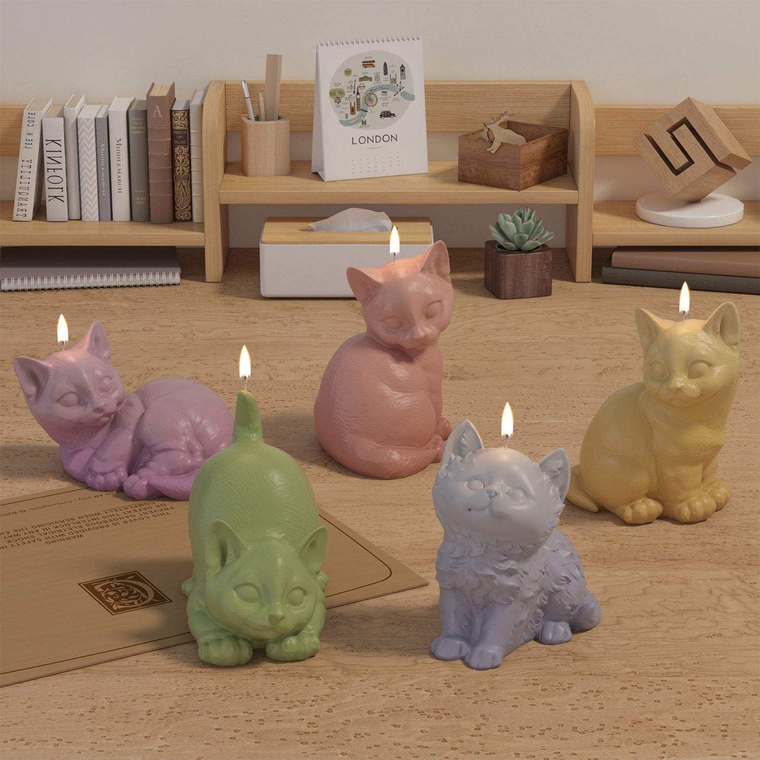 Pinch Mold Three-dimensional Animal Kitten Plaster Epoxy Silicone Mold Aromatherapy Candle Mould