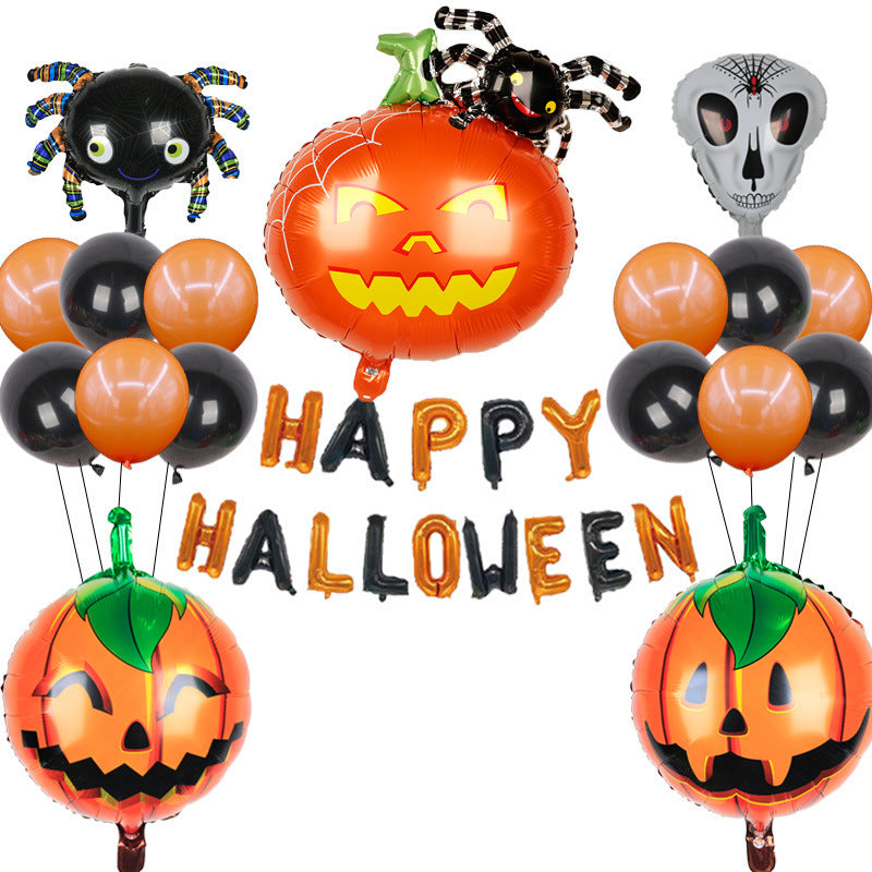 Halloween Decoration Arrangement Aluminum Film Balloons, Halloween decorations items, Halloween costumes, Halloween masks, Halloween props, Halloween animatronics, Halloween inflatables, Halloween lights, Halloween fog machines, Halloween spider webs, Halloween lanterns, Halloween banners, Halloween streamers, Halloween tableware, Halloween centerpieces, Halloween party favors, Halloween yard stakes, Halloween tombstones, Halloween candles, Halloween wreaths, Halloween garlands
