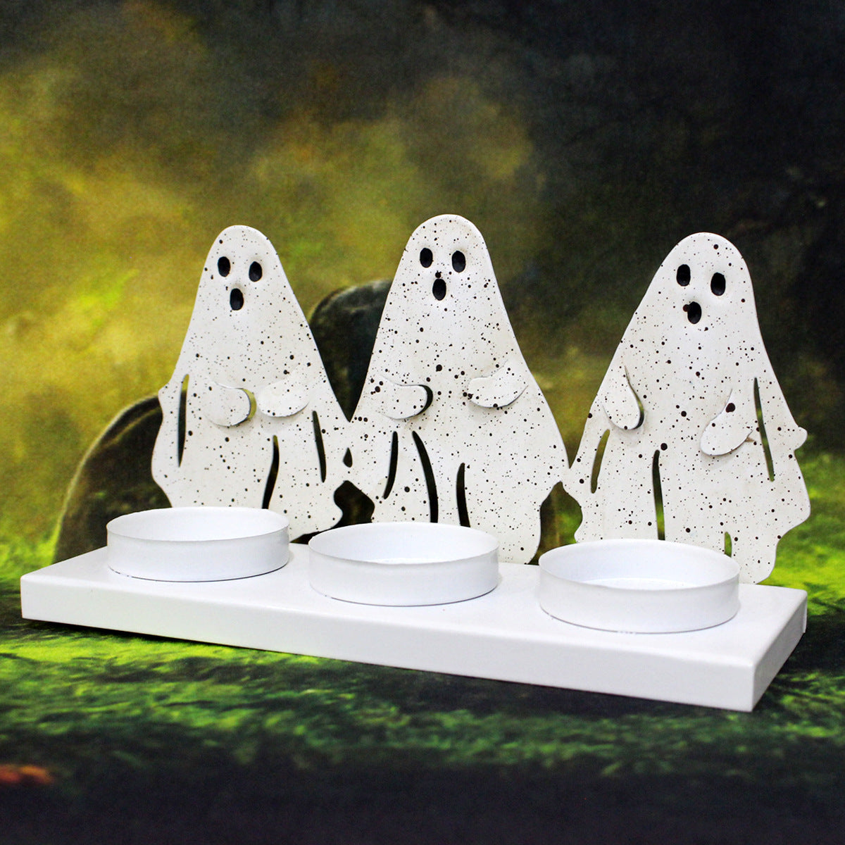 Halloween Atmosphere Ghost Iron Craft Decorations Candlestick