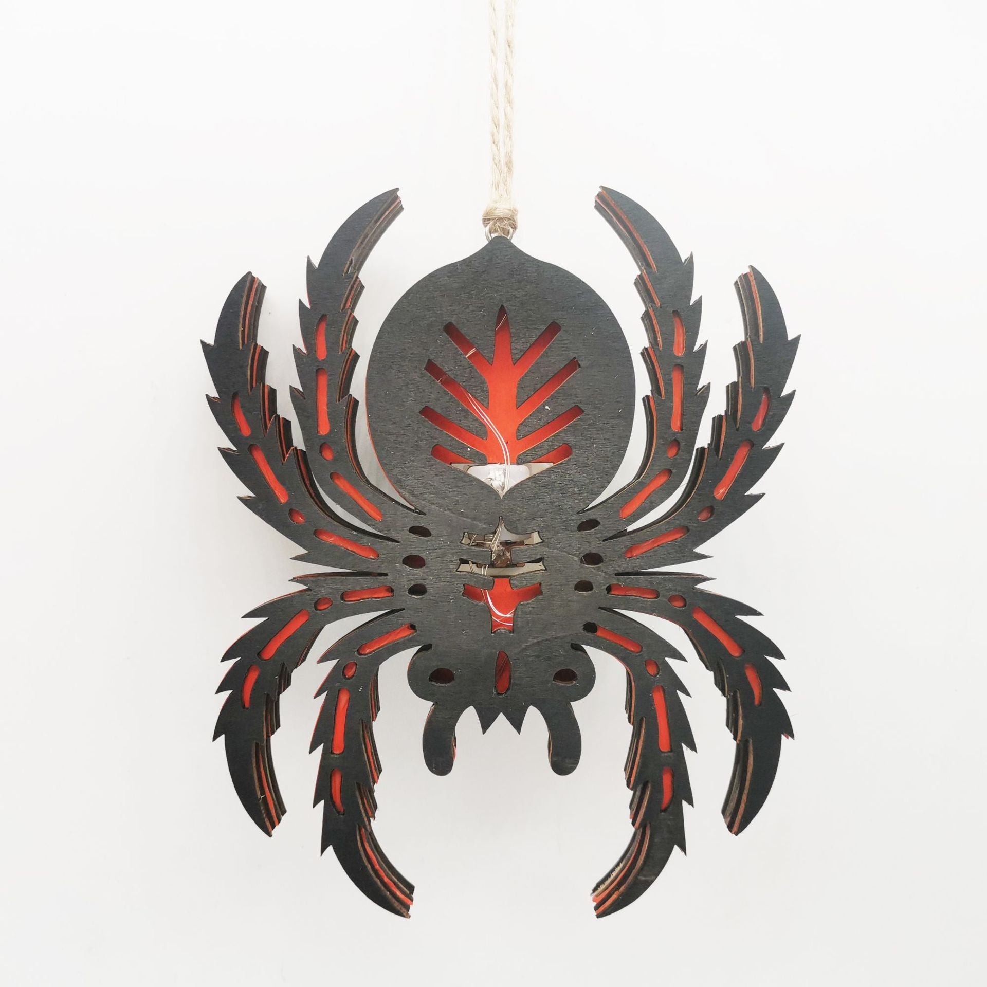 Halloween Wooden Luminescent Spider Lighting Pendant