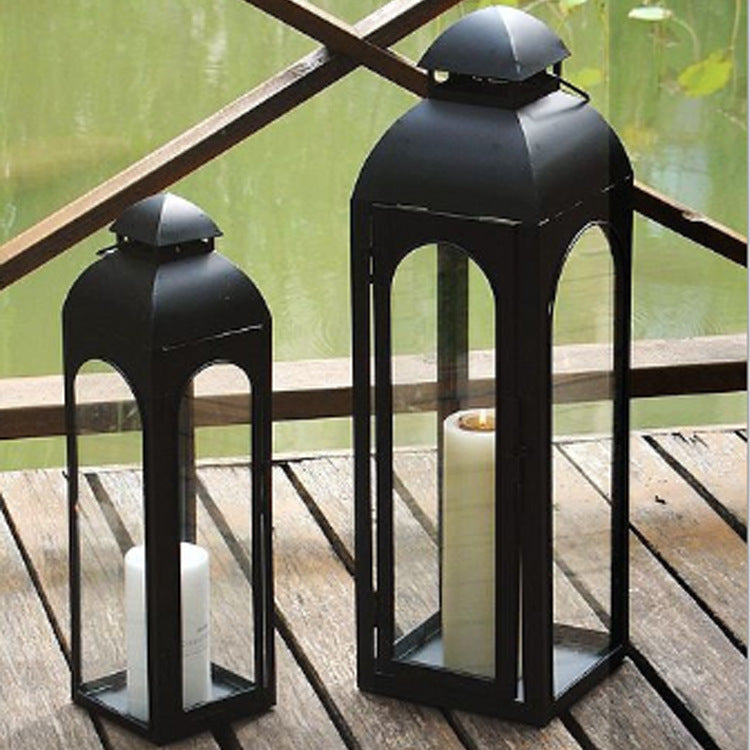 Simple Iron Glass Candle Holder Outdoor Floor Portable Storm Lantern  candle holder, candle stick holder, glass candle holder, iron candle holder, wicker candle holder 2 piece set, candle holders, candlesticks, candle sticks, Luxury candles holders, taper candle holders, candlestick holder, Wooden Candlestick Candle Holder, Metal Candle Holders