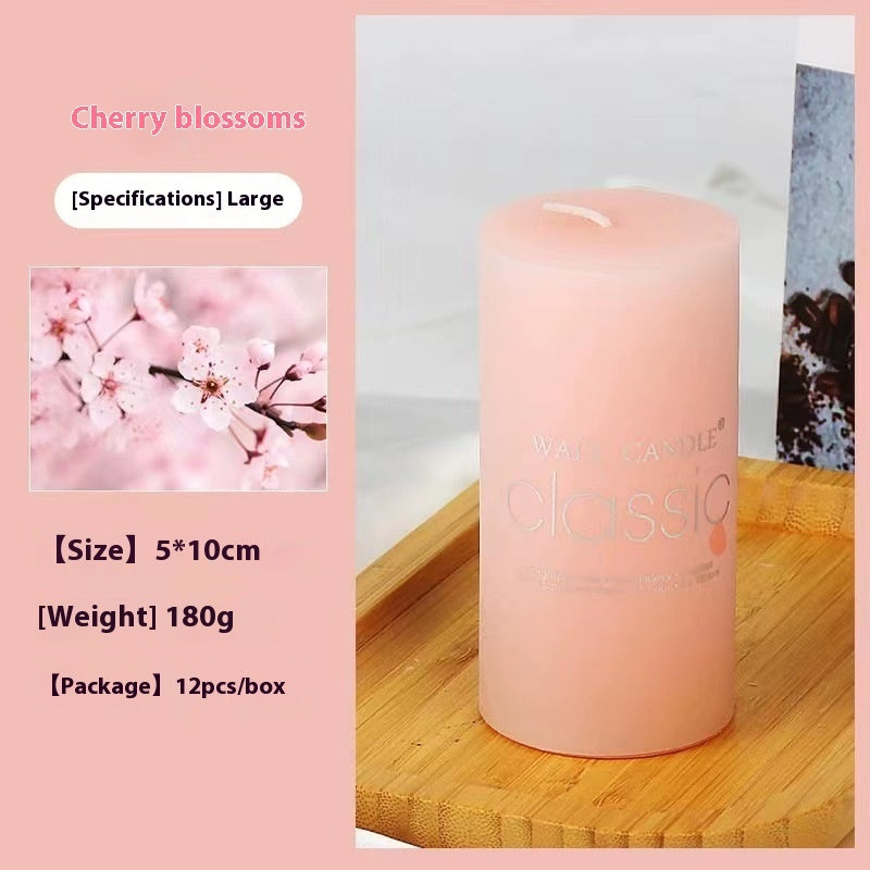 Cylindrical Color Aromatherapy Candle Brilliant Fragrance Candle Smokeless Candles