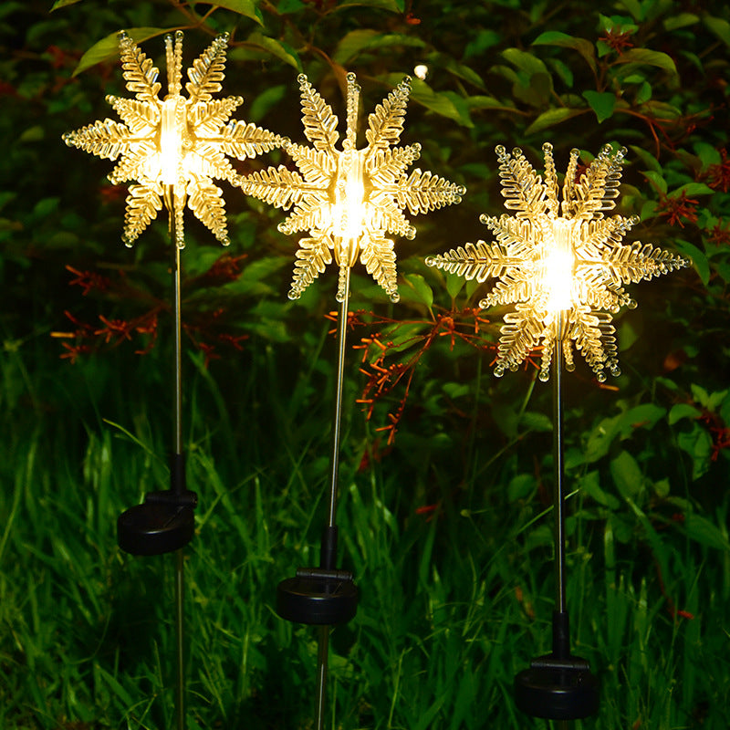 Christmas Lawn lamp, Christms LED Solar Snowflake Light Outdoor Waterproof