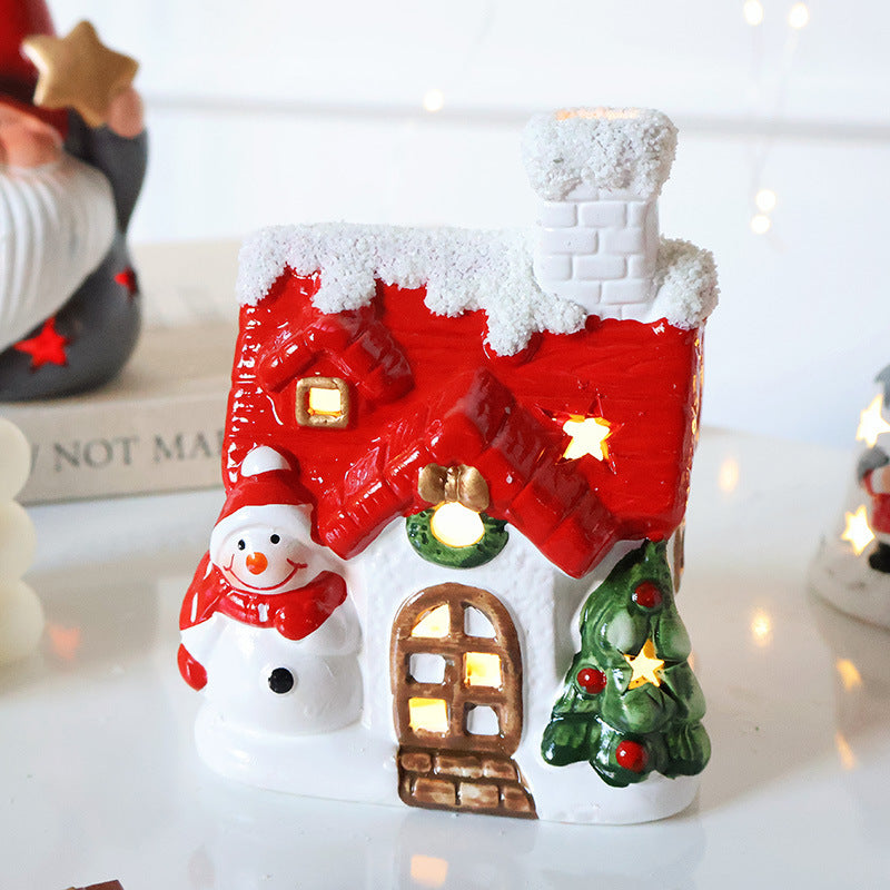 Santa Claus Hollow Ambience Light Christmas Tree Bell Decorative Pendant