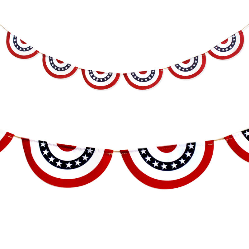 Holiday Party Decoration String Flags Banner Five-pointed Star Semicircle Hanging Flag, 4th of July decorations, American flag decorations, Patriotic decorations, Red, white and blue decorations, July 4th wreaths, July 4th garlands, July 4th centerpieces, Fireworks decorations, July 4th banners, July 4th streamers, July 4th balloons, July 4th table runners, July 4th tablecloths, July 4th lights, July 4th outdoor decorations, Patriotic yard stakes, Patriotic inflatables, Patriotic door wreaths, Patriotic 