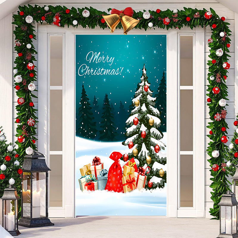 Christmas Festival Door Set Decorative Cloth, Christmas Decoration, Holiday Ornaments, Christmas Decoration Items, Christmas Outdoor Banner, Christmas festive banner