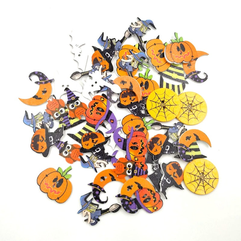 DIY White Background Painted Halloween Wood Chip Decoration Halloween Party Accessories, Pumpkin lanterns, Jack o Lanterns, Halloween Lights, Halloween Decoration Ornaments, Halloween inflatables, carved pumpkins, Halloween wreaths, Halloween Candles.