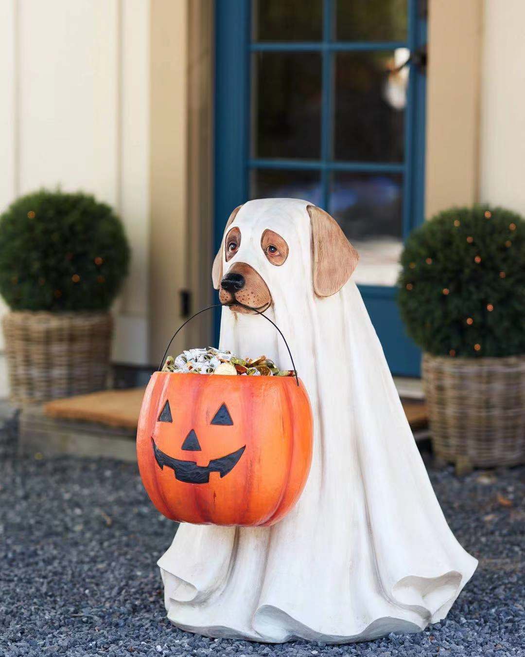 Puppy Pumpkin Candy Bowl Christmas Ornament Balcony Doorway Storage Gift Resin Crafts, Halloween decorations items, Halloween masks, Halloween props, Halloween animatronics, Halloween inflatables, Halloween lights, Halloween fog machines, Halloween spider webs, Halloween lanterns, Halloween banners, Halloween streamers, Halloween tableware, Halloween centerpieces, Halloween party favors, Halloween yard stakes, Halloween tombstones, Halloween candles, Halloween wreaths, Halloween garlands
