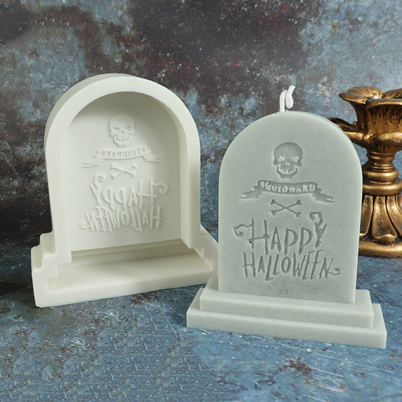 Halloween Tombstone Shape Aroma Plaster Flip Sugar Silicone Mold, Silicone candle molds, Christmas tree candle molds, Halloween pumpkin candle molds, Easter egg candle molds, Animal candle molds, Sea creature candle molds, Fruit candle molds, Geometric candle molds, Abstract candle molds, DIY candle making molds,