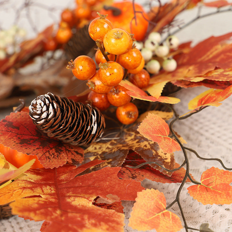 Halloween Maple Tree Root Pumpkin Wreath