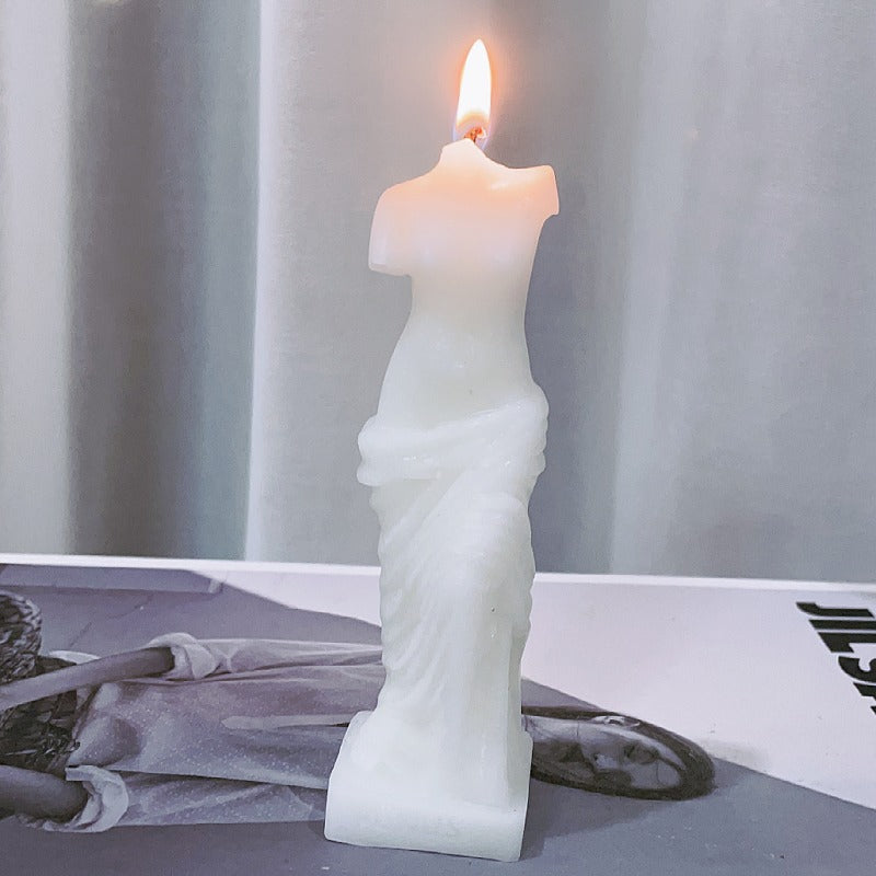 Venus De Milo Scented Candle Decoration, Black Candle, White Candle, Black and White Candle, Candle Decoration, Candle Silicone Mold 