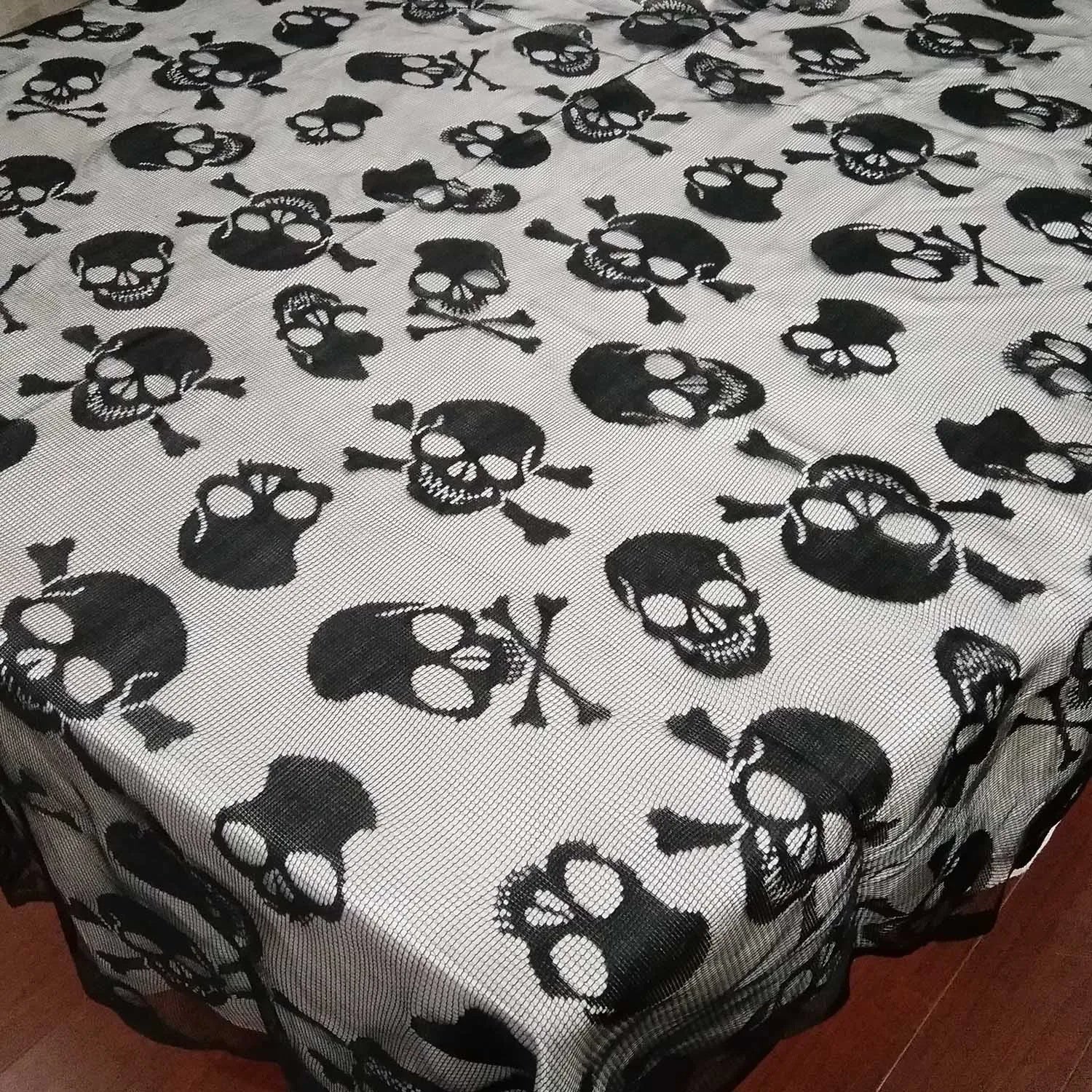 Halloween Skull Tablecloth Ghost Festival Lace Round, Pumpkin lanterns, Jack o Lanterns, Halloween Lights, Halloween Decoration Ornaments, Halloween inflatables, carved pumpkins, Halloween wreaths, Halloween Candles.