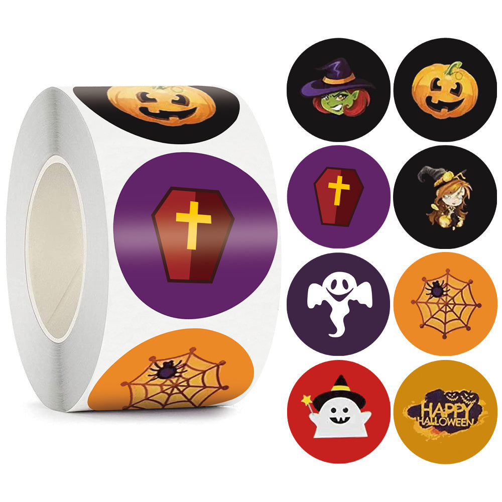 500 Rolls Happy Halloween Children's Toy Animals Thanks Decoration Sticker Label, Pumpkin lanterns, Jack o Lanterns, Halloween Lights, Halloween Decoration Ornaments, Halloween inflatables, carved pumpkins, Halloween wreaths, Halloween Candles, and animatronics Halloween.
