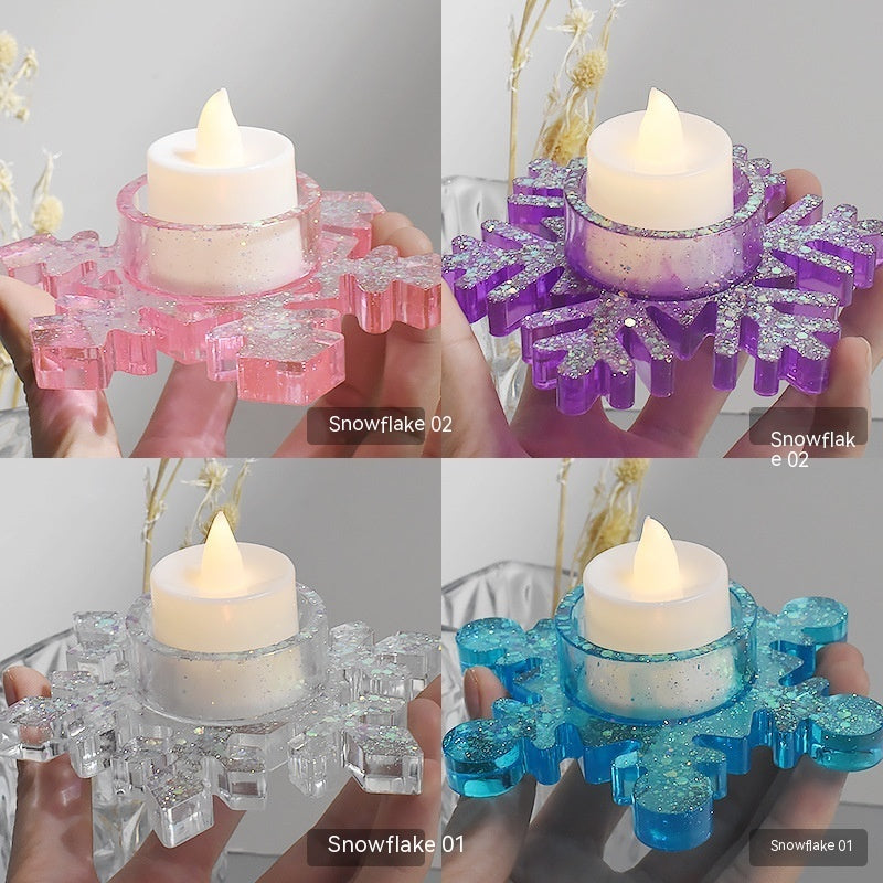 Epoxy Two-in-one Snowflake Aromatherapy Candle Silicone Mold