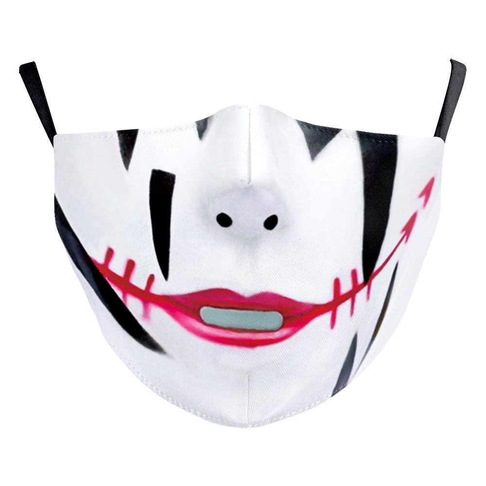 Halloween Digital Printing Funny Face Double-layer Dust Mask