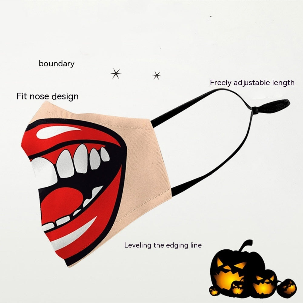 Halloween Double-layer Ear Washing Creative Digital Printing Mask