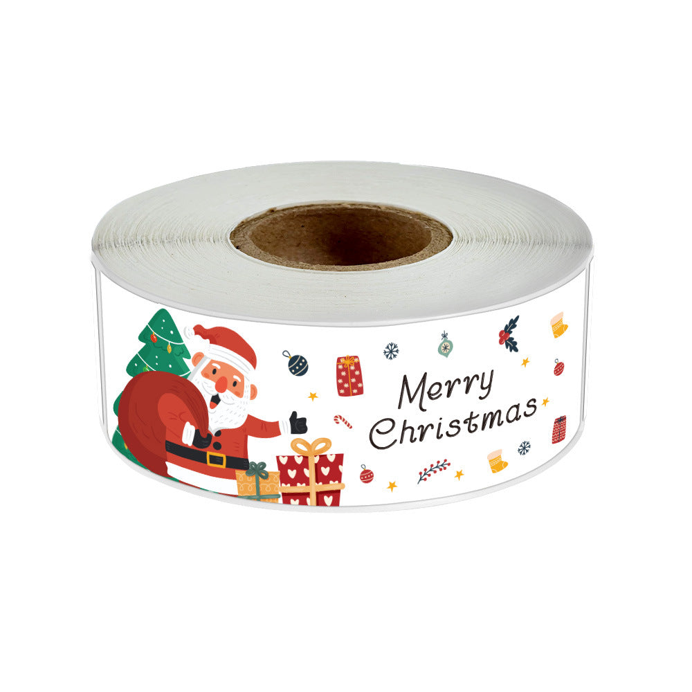Christmas decorations, coated paper adhesive sticker, 120 SheetsRoll Red Christmas Strip Stickers, Christmas Sticker, 