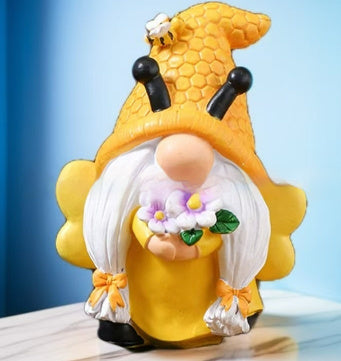 Resin Elf Home Garden Yellow Little Bee