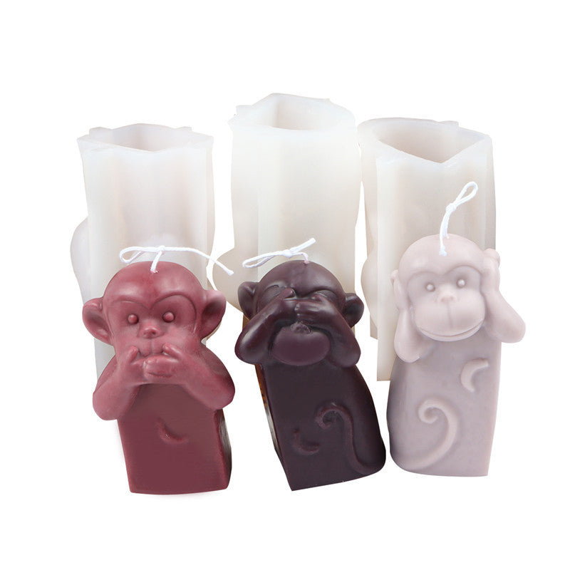 Creative Silicone Animal Monkey Candle Mold, Geometric candle molds, Abstract candle molds, DIY candle making molds, Silicone candle molds, 