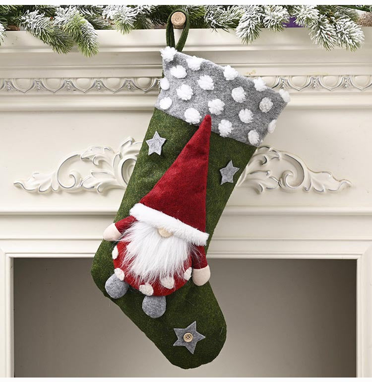 Christmas Decorative Supplies Lambswool Three-dimensional Christmas Socks