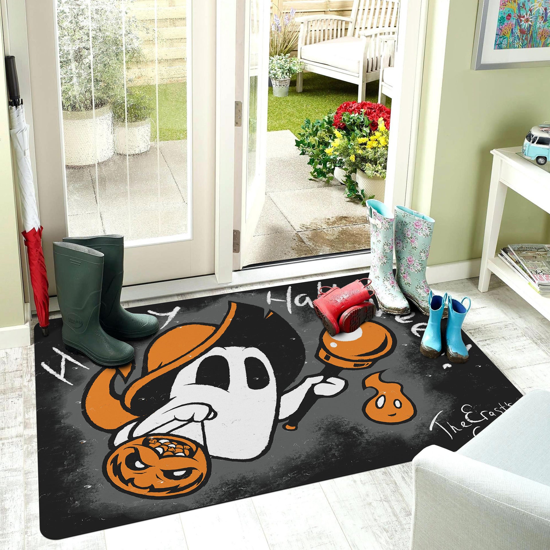 Halloween Q Version Ghost Kitchen Anti-slip Floor Mat, Halloween decorations items, Halloween masks, Halloween props, Halloween animatronics, Halloween inflatables, Halloween lights, Halloween fog machines, Halloween spider webs, Halloween lanterns, Halloween banners, Halloween streamers, Halloween tableware, Halloween centerpieces, Halloween party favors, Halloween yard stakes, Halloween tombstones, Halloween candles, Halloween wreaths, Halloween garlands
