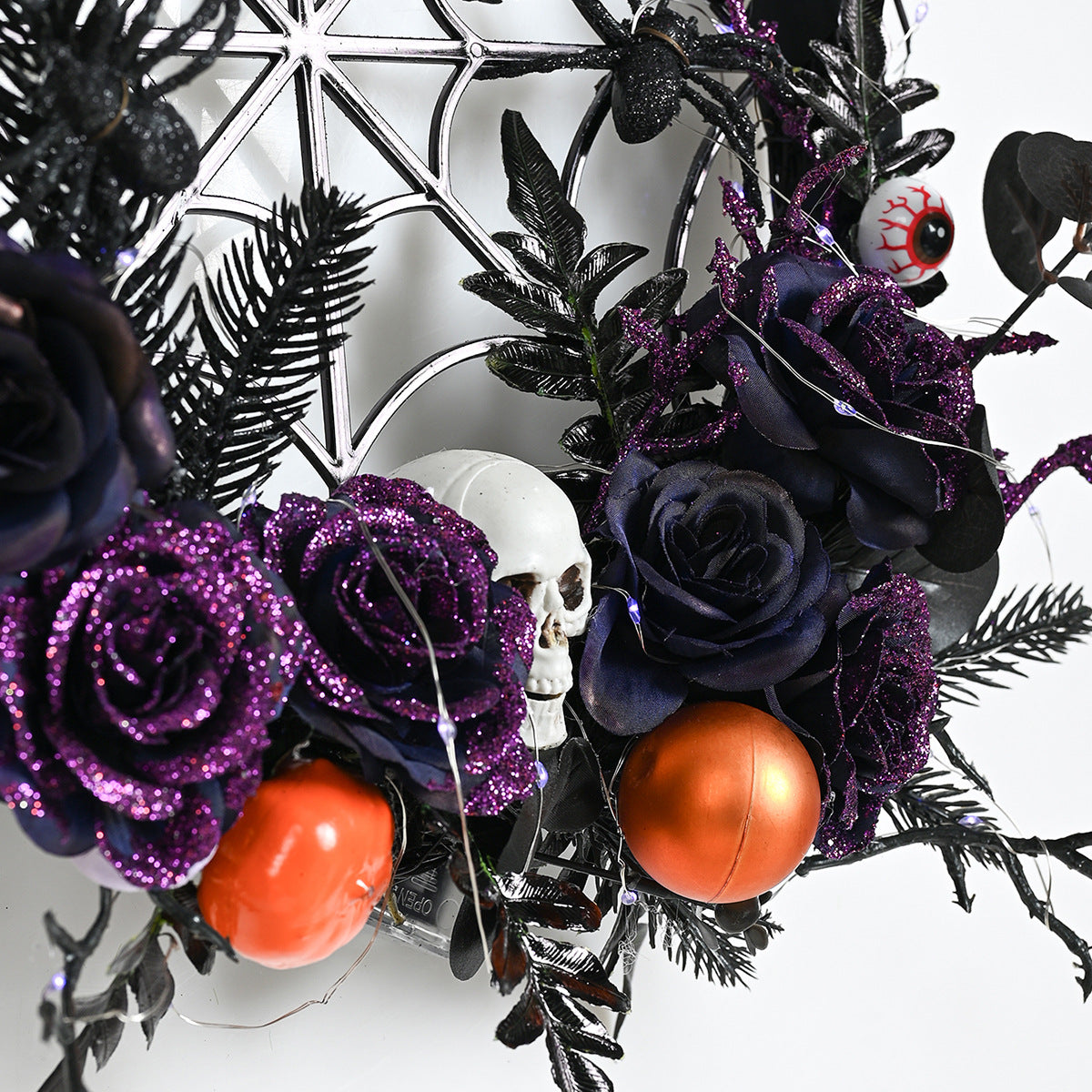 Halloween Decorations Spider Skull Vine Ring Artificial Flower Party Layout Props Pendant