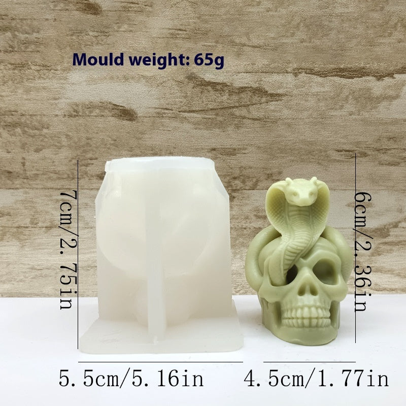 Halloween Snake Skull Aromatherapy Candle Silicone Mold, Silicone candle molds, Christmas tree candle molds, Halloween pumpkin candle molds, Easter egg candle molds, Animal candle molds, Sea creature candle molds, Fruit candle molds, Geometric candle molds, Abstract candle molds, DIY candle making molds,
