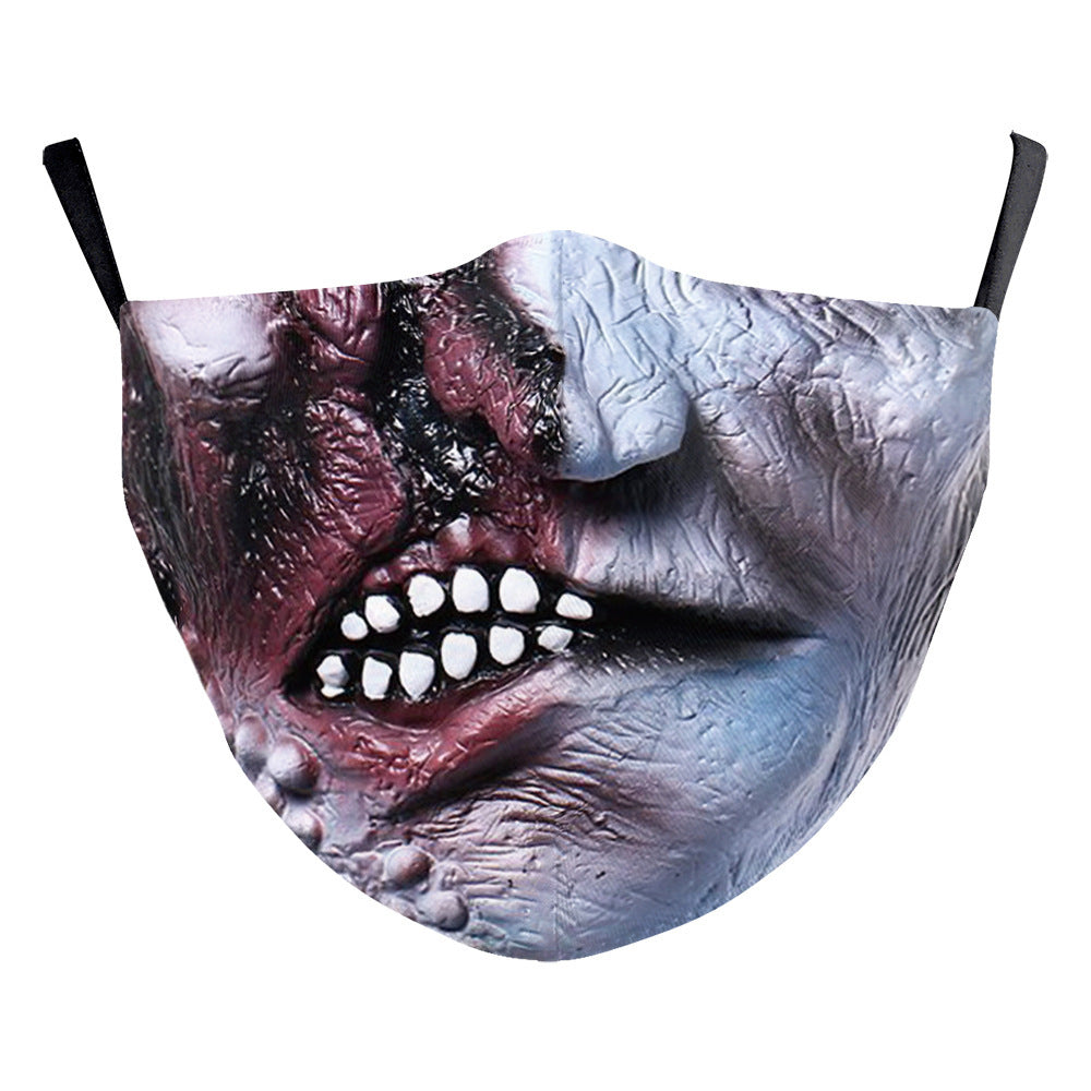 Halloween Digital Printing Funny Face Double-layer Dust Mask