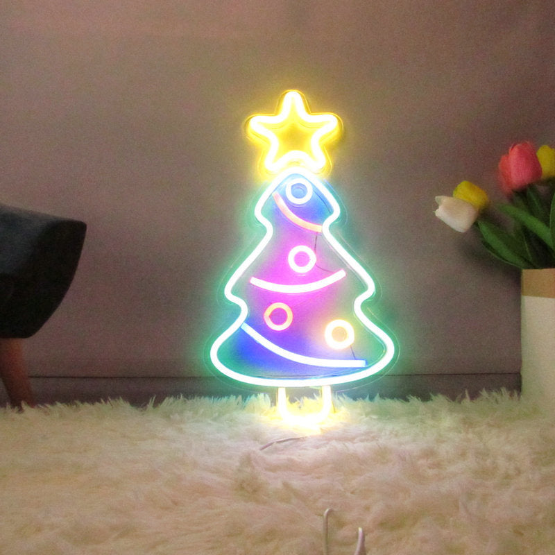 Led Neon Backboard Christmas Tree Transparent Acrylic