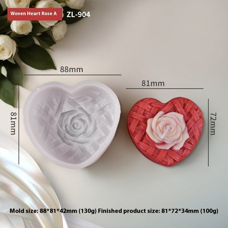 Woven Love Rose Aromatherapy Candle Mould