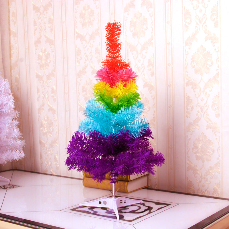 60cm Home Shopping Mall Gradient Colorful Christmas Tree, Christmas Rainbow Color tree, Christmas PVC Tree