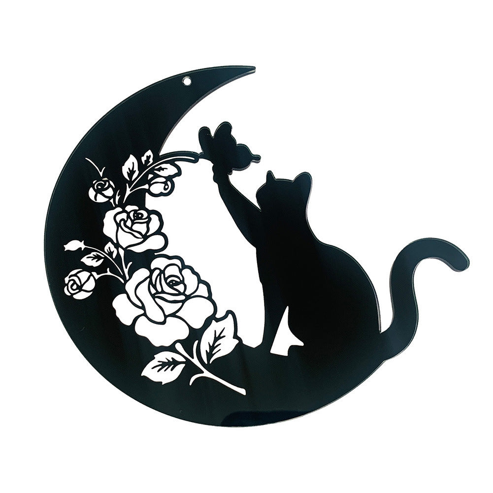 Halloween New Moon Black Cat Series Pendant Home Window Wall Acrylic