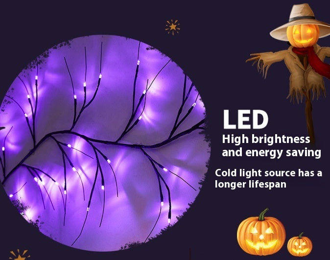 Halloween Decoration Rattan Lamp LED Artificial Tree Lights