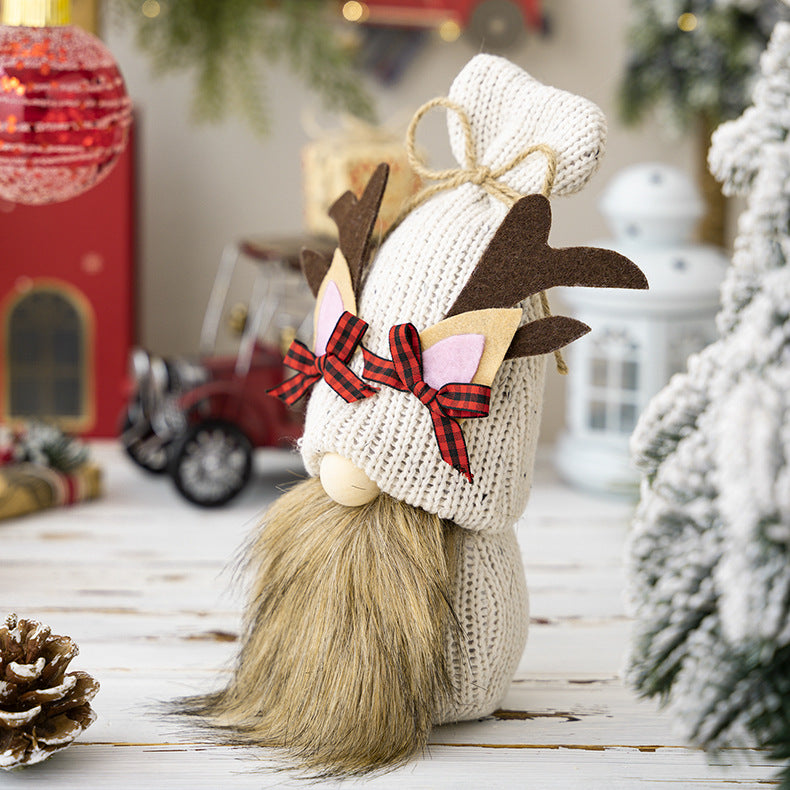 Christmas Decoration Shell Antler Hat Forest Doll