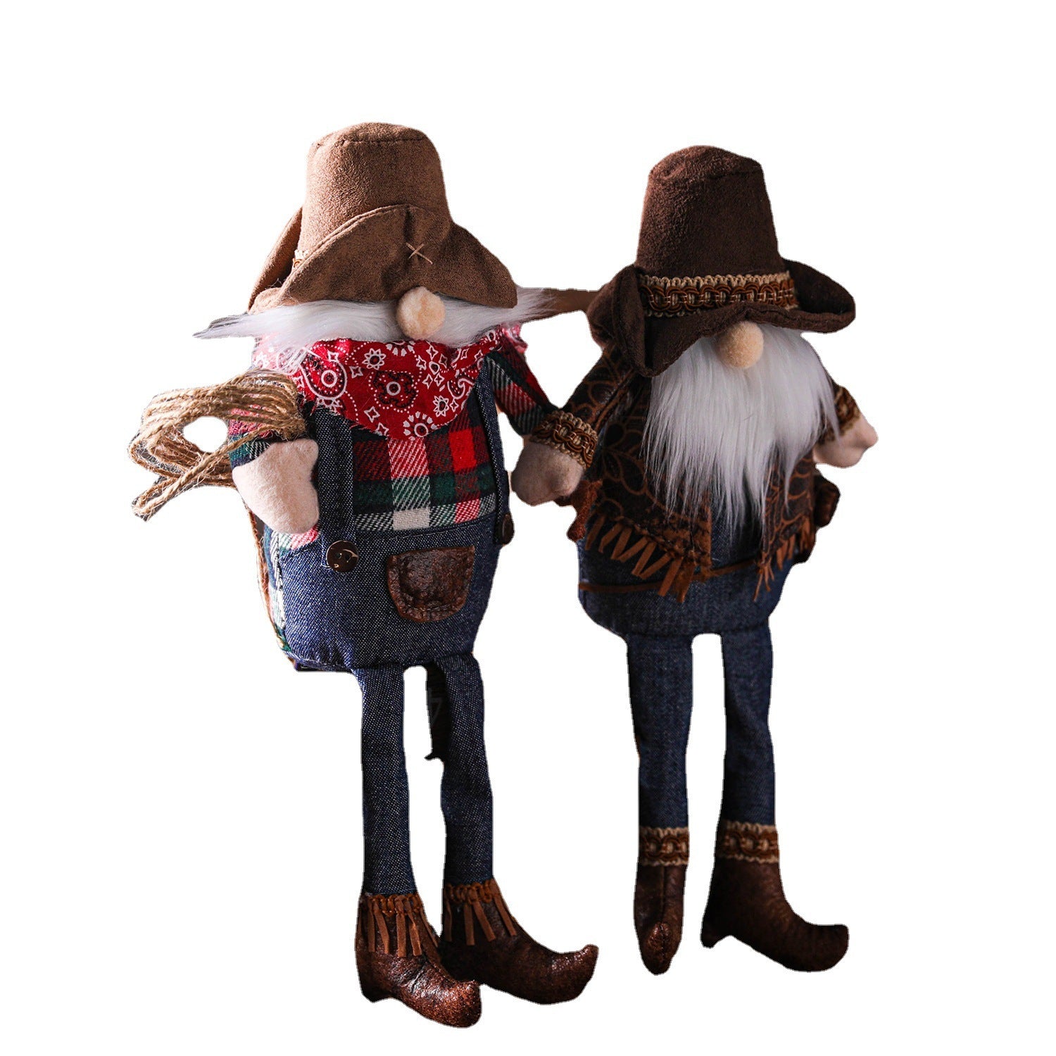 Western Cowboy Style Long Legs Rudolph Faceless Doll