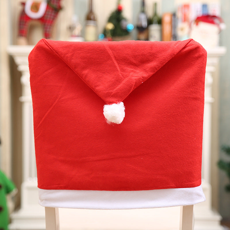 Christmas Decoration Red Non-woven Christmas Chair Cover