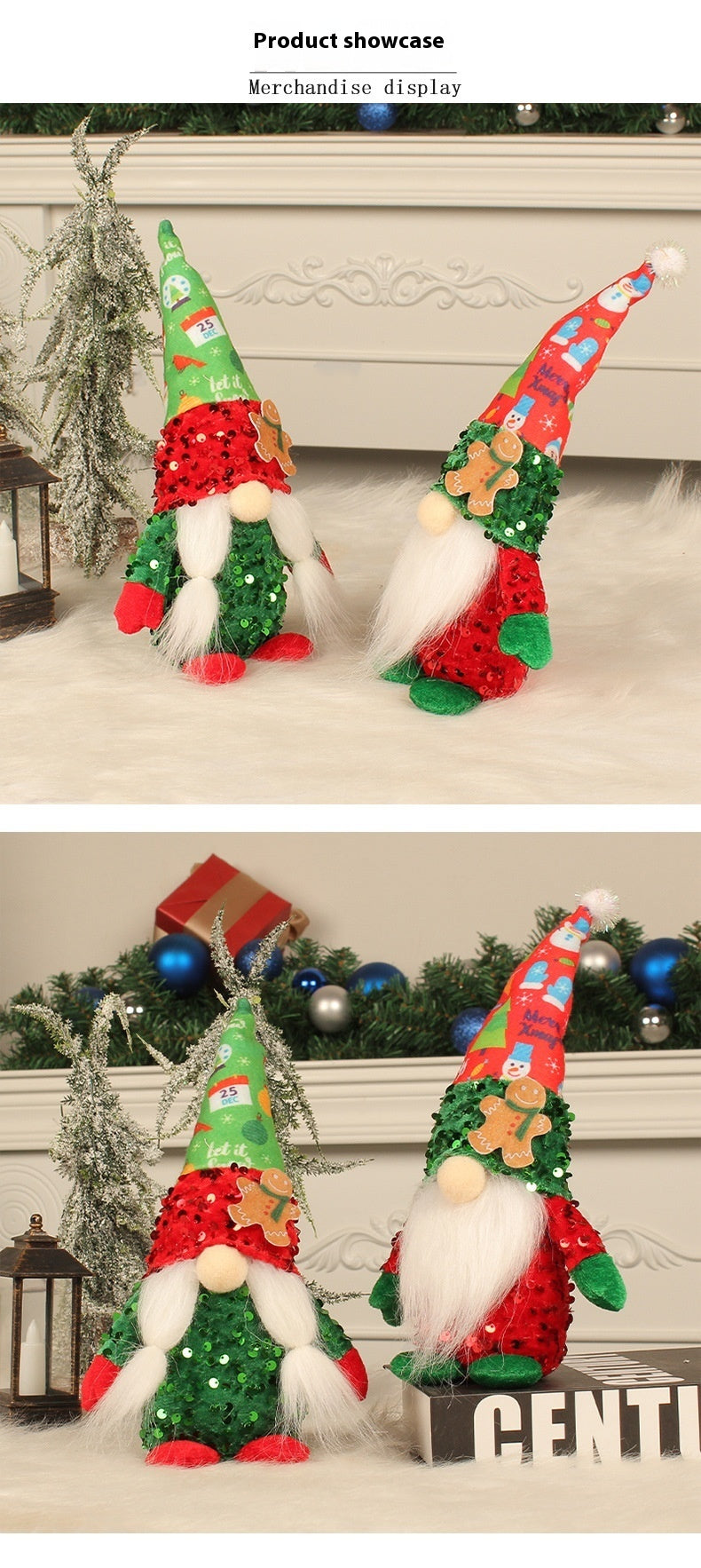 Christmas Gingerbread Man Faceless Doll Ornaments