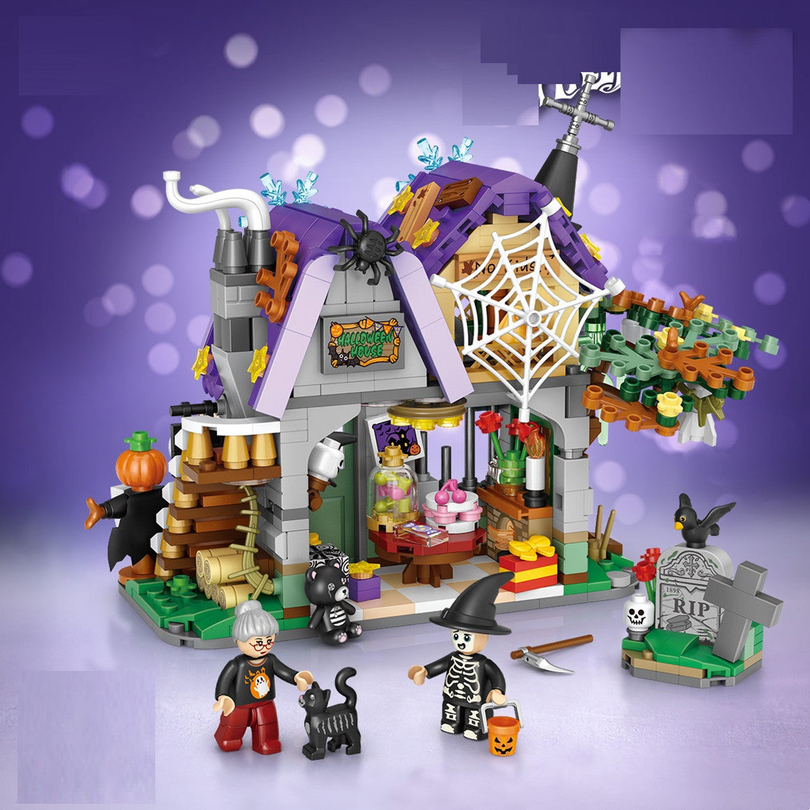 Carriage Happy Halloween Decoration Bricks For Boys Kids Toys Halloween Gift, Pumpkin lanterns, Jack o Lanterns, Halloween Lights, Halloween Decoration Ornaments, Halloween inflatables, carved pumpkins, Halloween wreaths, Halloween Candles, and animatronics Halloween.
