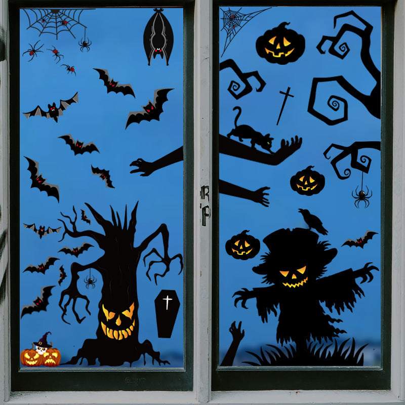 Halloween Decoration Stickers Halloween Pumpkin Lamp Spider Ghost Static Electricity, Halloween decorations items,  Halloween masks, Halloween props, Halloween animatronics, Halloween inflatables, Halloween lights, Halloween fog machines, Halloween spider webs, Halloween lanterns, Halloween banners, Halloween streamers, Halloween tableware, Halloween centerpieces, Halloween party favors, Halloween yard stakes, Halloween tombstones, Halloween candles, Halloween wreaths, Halloween garlands
